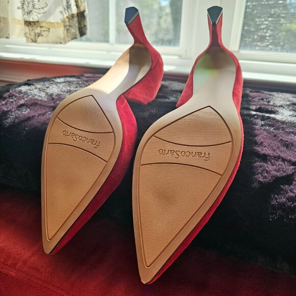 NWOT Franco Sarto Tana Suede Red Heels - Size 9.5 - Picture 11 of 14